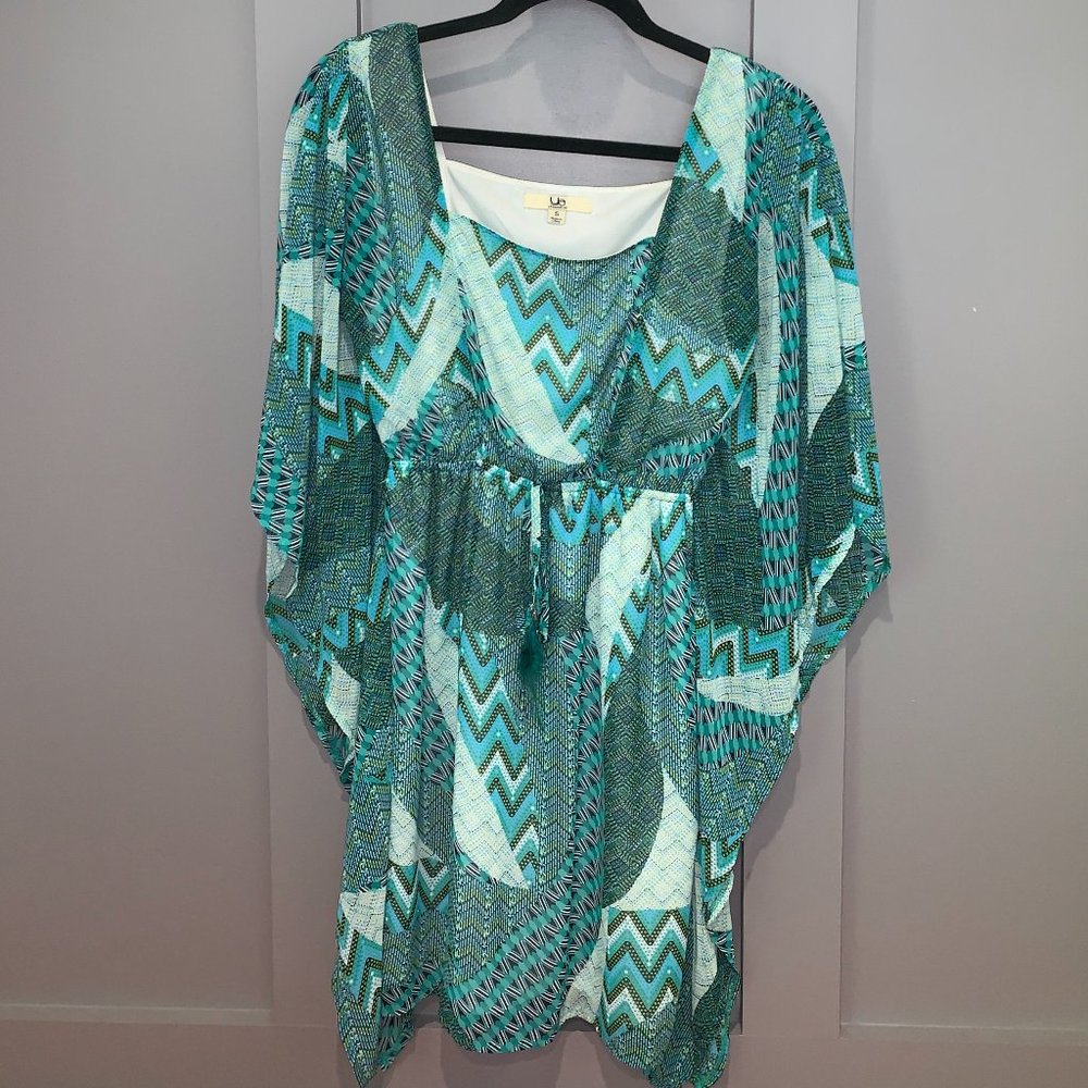 Ya Los Angelos Long Sleeve Zig Zag Pattern Dress